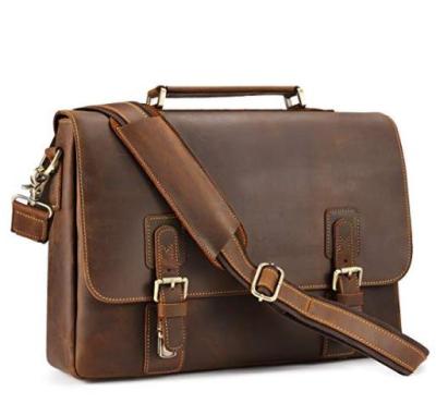 China High Quality Briefcase Bag Men's Crazy Horse Leather Satchel Briefcase 14