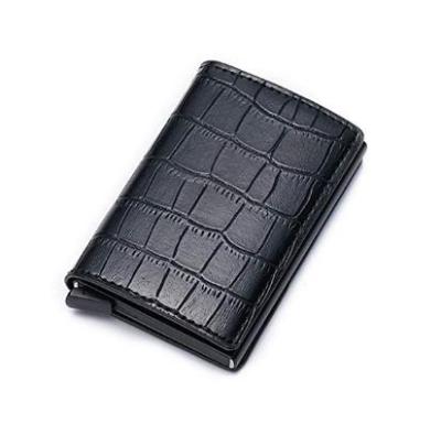 China Fashion Design Credit Card Holder Credit Card Leather Wallet with Zipper Credit Card Protector RFID Genuine Leather Small Zipper Around Wallet for sale