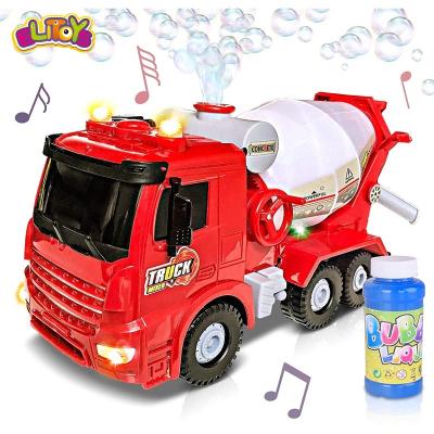 China 2020 Battery Oppearted Hot Sale Christmas Toy Electric Bubble Cement Truck With Lights And Sounds for sale