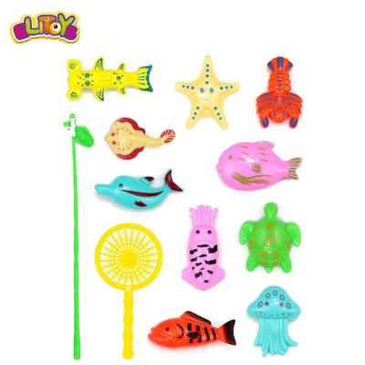 China Fishing Game Set 2020 Hot Sale Summer Toy Kid Fishing Game Set Toys 12PCS for sale