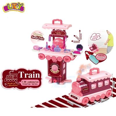 China 2020 Plastic Pretend Play Toys Set Electric Disassembly And Assembly 2 In 1 Plastic Beauty Dress Up Toy Make Up Set for sale