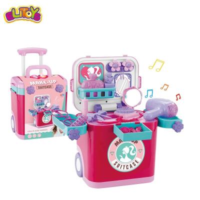 China 2020 Plastic Pretend Play Toys Set Toy Pink Make Up Set Toy For Girls Best Gift with Music and Lights for sale