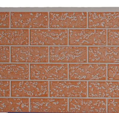 China Contemporary Raw Brick, Stone Vein Metal Insulation PU Sandwich Panel for sale