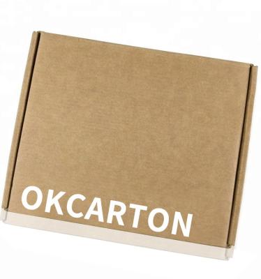 China OKCARTON Recyclable Logo Foldable Corrugated Small Custom Carton Clothes Gift Box Cardboard Packing Boxes for sale