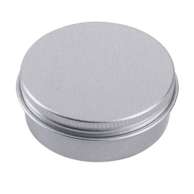 China OKCARTON 60g 60ml Cosmetic Silver Metal Canister Aluminum Jar for Cosmetic Tea Food Packaging for sale