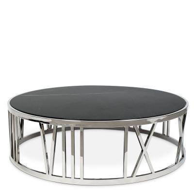 China Wholesale Customized Modern Natural Color Marble Steel Round Stainless Steel Coffee Table for sale