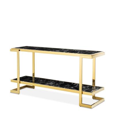 China French Convertible Style Marble Top Stainless Steel Frame Wall Hallway Cafe Console Table for sale