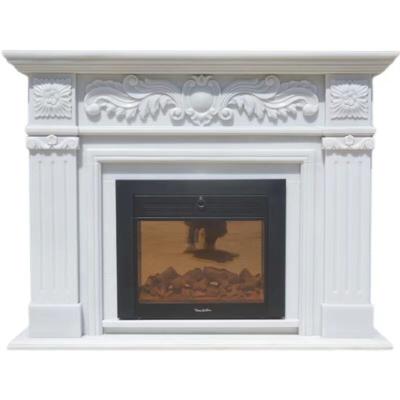 China European Luxury Indoor Decorative White Marble House Decoration Single Hand Carved French Mantel Fireplace for sale