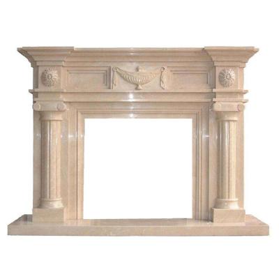 China European Beautiful Home Decorative Classic Design Fireplace Mantel Statue Indoor Marble Fireplace for sale