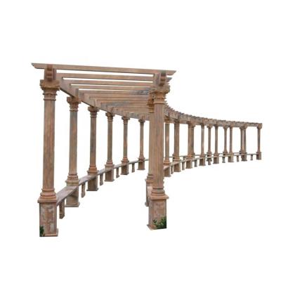 China Modern Natural Stone Hand Carved Large Decorative Outdoor Gazebo Marble Corridor Sculpture for sale