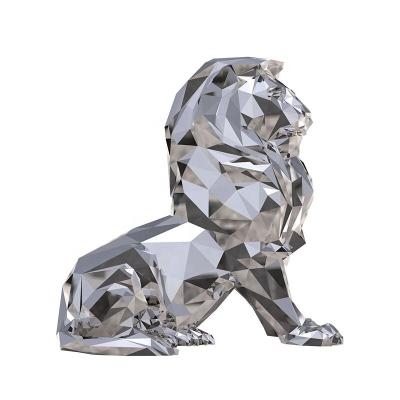 China Wholesale Europe Stainless Steel Lion Statue Lion Sculpture Stainless Steel Outdoor Sculpture for sale