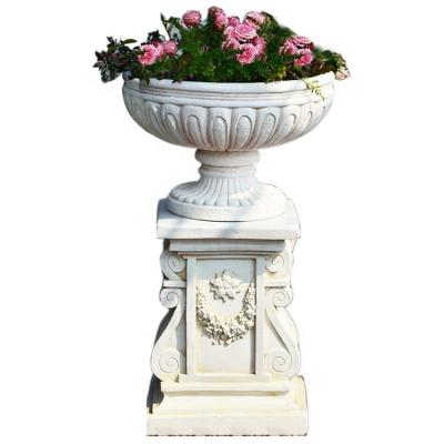 China Contemporary Concrete Tombstone Flower Pot Large Pots Lit Outdoor Flower Pots for sale