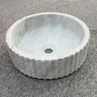 China Basin Pink Smooth White Marble Basin Inside Polish Granite Marble Basin Sink for sale