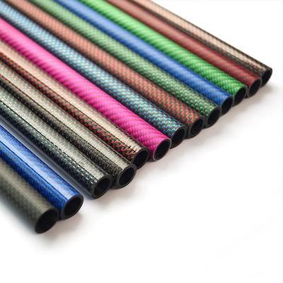 China Customization 100% Real 3k Colorful Carbon Fiber Tube Carbon Fiber Color Tube for sale