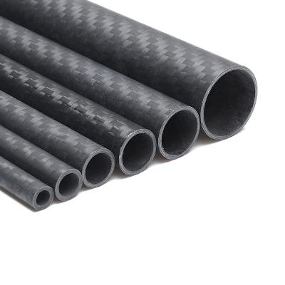 China Plain Matte 3K Round Carbon Fiber Tubing 1000mm Length for sale