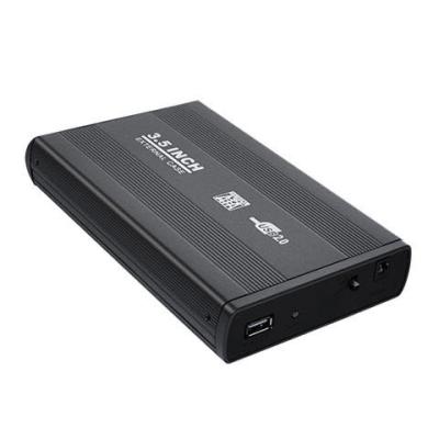 China 3.5 Inch Aluminum USB2.0 To SATA Port External SSD HDD Hard Drive Enclosure USB2.0 HDD Enclosure US Standard Power Supply for sale