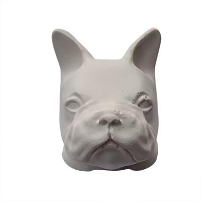 China Art Deco Modern Creativity  Nordic Style Hotel Desktop Decorated Pet Crafts Hand-Graffiti Painted Plaster White Billet for sale