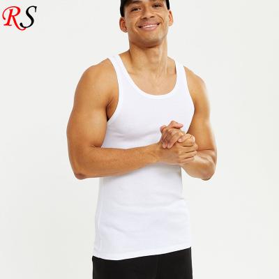 China Wholesale Cheap Top Tier Good Quality Vest Custom White Ribbed Tank Tops QUICK DRY For Men's Fit for sale