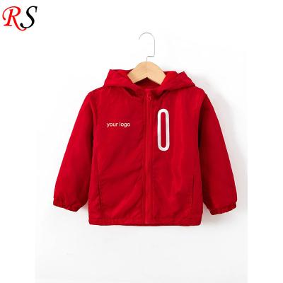 China Hot Selling New Design High Quality Polyester Hot Kids Anti-wrinkle Toddler Anorak Red Hooded Jacket for sale