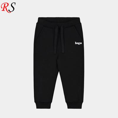 China Wholesale High Quality Cheap Breathable Custom Logo Kids Cotton Pants Boys Black Sweatpants for sale