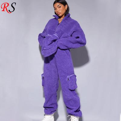 China Winter Polyester / Teddy Sweatsuit Unisex Two Piece Good Quality Cotton Set Oversized Fleece Tracksuit Women for sale