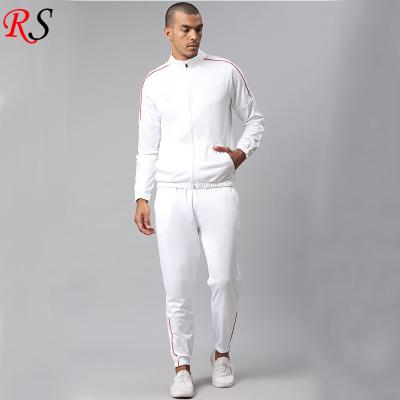 China Hot Sale Plain Manufacturer Gym New Design Basics QUICK DRY Custom Men's White Tracksuit for sale