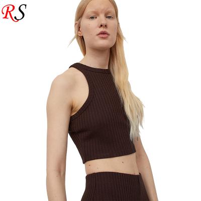 China Cheap wholesale good quality breathable custom sports bra women's ribbed crop top for sale