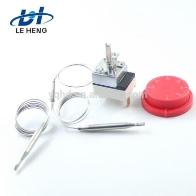 China Plus 100 Degree Capillary Knob Thermostat Rotary Thermostat Bulb 50-300 Point Sterilization Silver Thermostat for sale