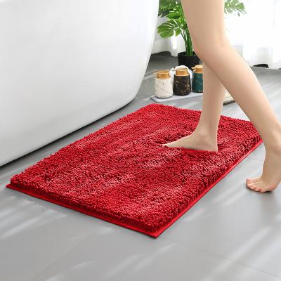 China Water Washable High Quality Washable Ultra Super Soft Chenille Machine Anti Slip Bath Floor Mat for sale