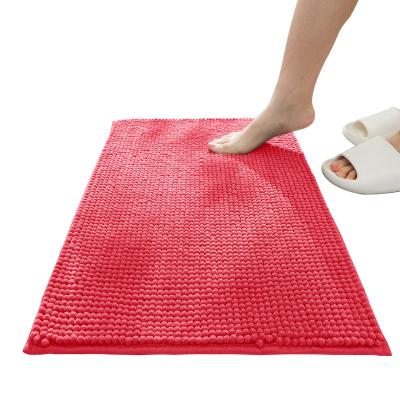 China Washable Bathroom Blankets Chenille Bath Cover Striped Bath Mat Soft Plush Rugs For Bathroom Water Absorbent Shower Mats Quick Dry for sale