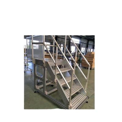 China Industrial Aluminum Stair Climber Portable Aluminum Walkways With Handrail for sale