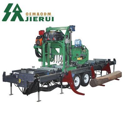 China CE Marked Farm Style Fully Auto Hydraulic Horizontal Gasoline Petrol Band Saw Sawmill for sale