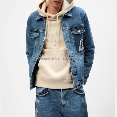 China OEM Breathable Custom Casual Outdoor Wear Long Sleeves Reworked Denim Jacket For Men for sale