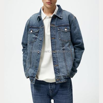 China Newest OEM Streetwear Breathable Casual Button-Down Front Collared Denim Jacket For Men for sale