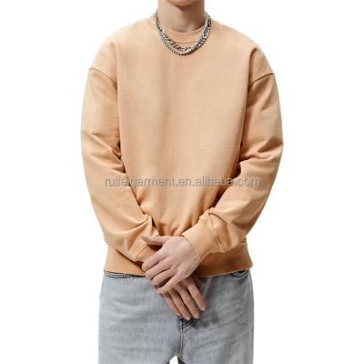 China Anti-Wrinkle Fashion Oversized Breathable Faded Sweatshirt Featuring Casual Round Neckline Cotton Sweatshirt For Men for sale