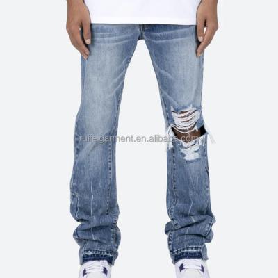 China New Design Fashion Breathable Custom Made High Quality Cotton High Street Skinny Ripped Jeans For Men for sale