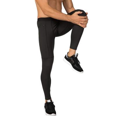 China Hot Selling Running Silk Men's Running Fitness Basketball Sport High Ice Seven Point Stretch Leggings Antibacterial Compression Legging for sale