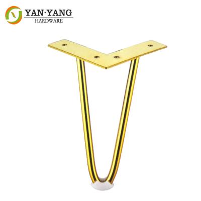 China Furniture hardware metal gold sofa leg high stability size accept customize for sale