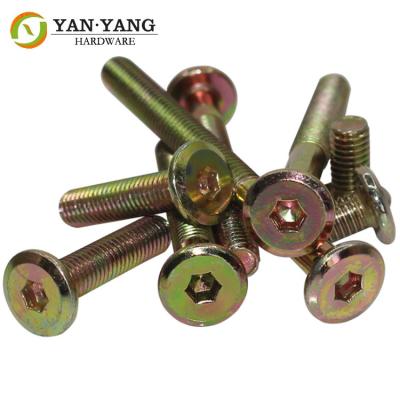 China Furniture Hardware flat  Round head furniture hexagon socket screws for sale