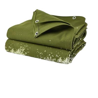 China 10 Ounce Water Resistant Olive Drab Tarp, Heavy Duty Canvas Tarp Truck Tarp, 6 x 8 Feet for sale