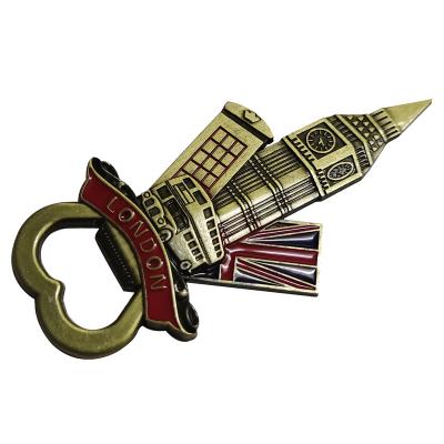 China China Custom City Souvenir Metal Architectural Beer Opener Enamel Die Cast Die Cut Bottle Opener Fridge Magnet for sale