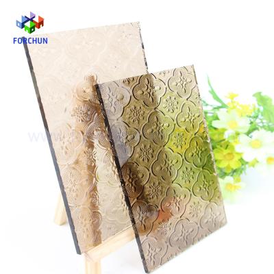 China Decoration Patterned 4mm 5mm 6mm Euro Bronze Flora Glass Glass Good Price Good Quality for sale