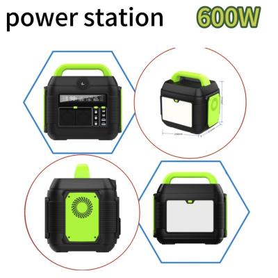 China 110V/220V Support Portable Power Station with 600W/1500W Output and DC Output 12-13V 10A for sale