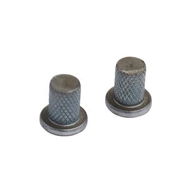 China Stainless steel Custom round head solid rivet flat head knurled rivet for sale