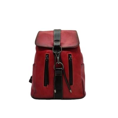 China The retro retro genuine leather backpack for men and women travel backpacks for sale