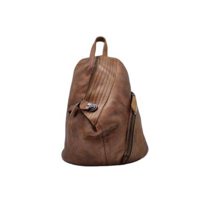 China Retro Ladies Backpack Real Leather Bag For Work And Travel Fashion Retro Backpack for sale