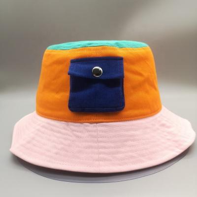 China Character Bucket Hat With Pocket Summer Fishing Hats Custom Cotton Bucket Hat for sale