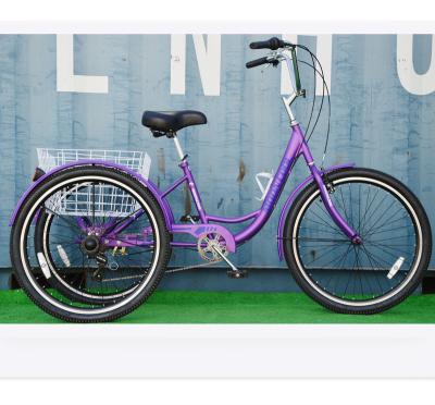 China Steel Purple color Chinese brand new model shopping trikes with alloy rims cargo Tricycle for sale for sale