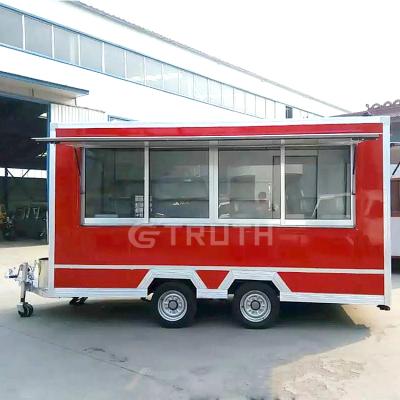 China Custom Street Ice Cream Fast Food Trailer Mobile Hot Dog Food Trailers Vegetable Processing Factory Sales For Fast Food for sale