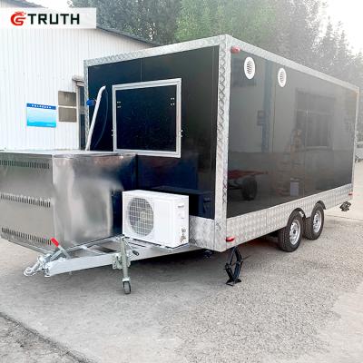 China High quality vegetable processing plant 13ft barbecue food trailer fast food trailer for sale for sale